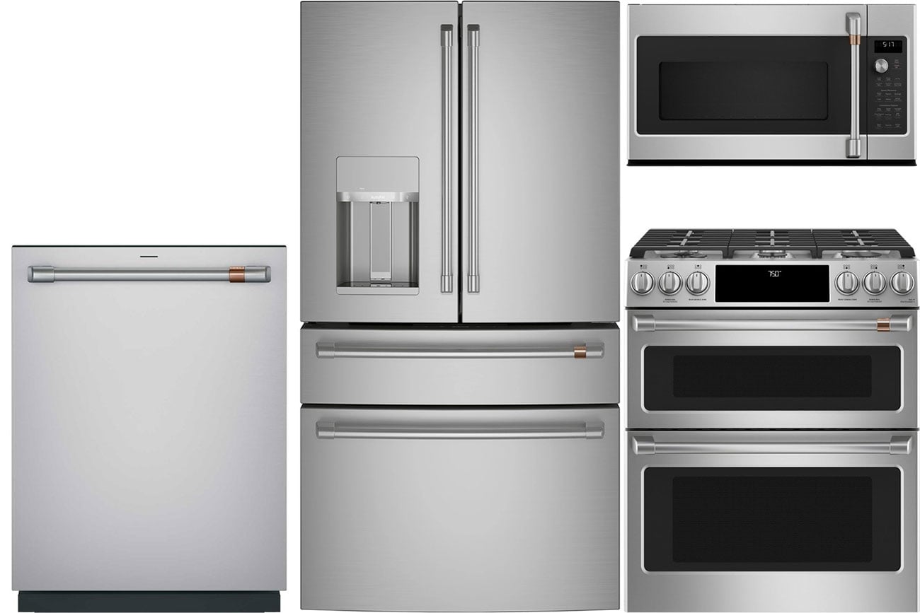Cafe Stainless French Door Refrigerator & Gas Range Package