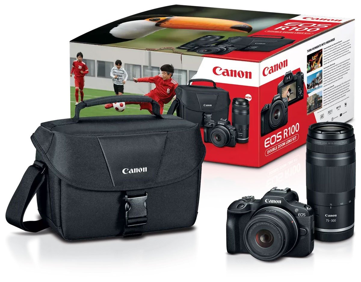 Canon EOS R100 Digital Camera Double Lenses EOSR100-1845-75300KIT