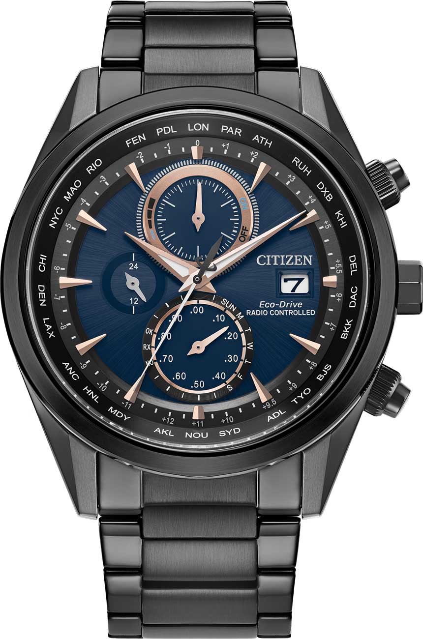 Citizen Eco-Drive Sport Luxury Watch 43mm Blue/Black SS - AT8265-57L
