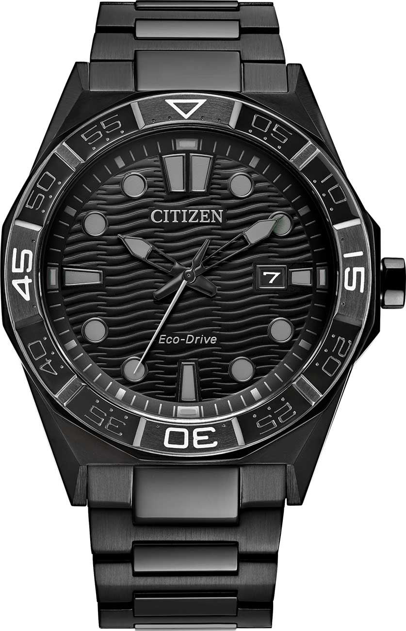 Citizen Men's Eco-Drive Sport Casual Brycen Black Stainless Steel Bracelet Watch, 42mm - Black