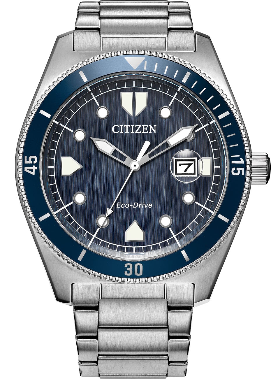 あおあお Citizen Eco-Drive Terra Force Watch 43mm in Blue | SS - AW1886-59L