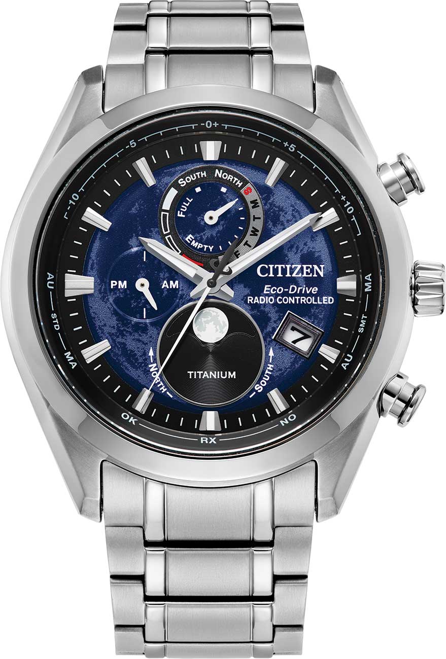 Citizen Eco-Drive Tsuki-yomi A-T Watch 43mm Blue|Silver - BY1010-57L