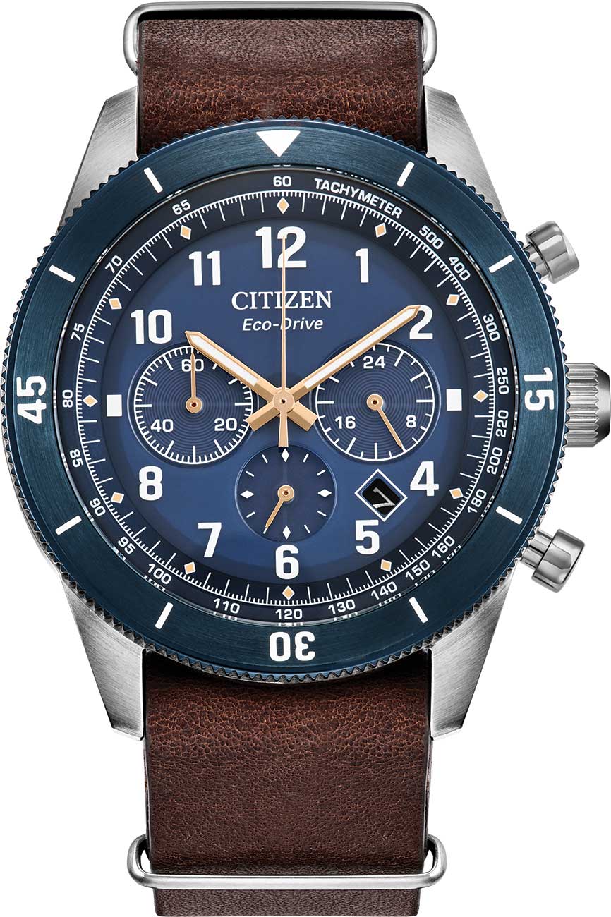 Citizen Terra Force Chronograph Watch 43mm with Blue Dial