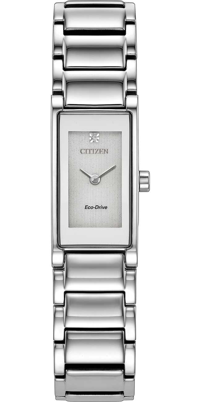 Citizen Axiom Womens Silver Tone Stainless Steel Bracelet Watch Eg7051-51a, One Size, Silver