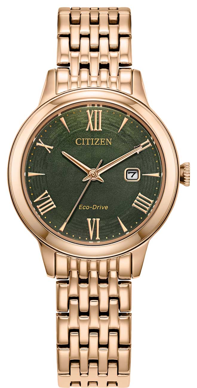 Citizen Ladies Eco Watch 34mm with Green Dial - EW2623-53X