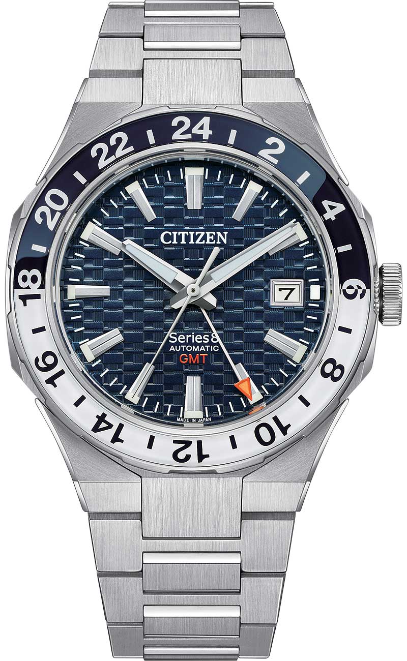 Citizen Series8 880 GMT Watch 41mm with Navy | Silver - NB6034-58L