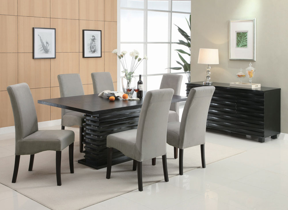 Coaster Furniture Stanton 7-Piece Rectangular Dining Set in Black and Grey Finish - 102061-S7