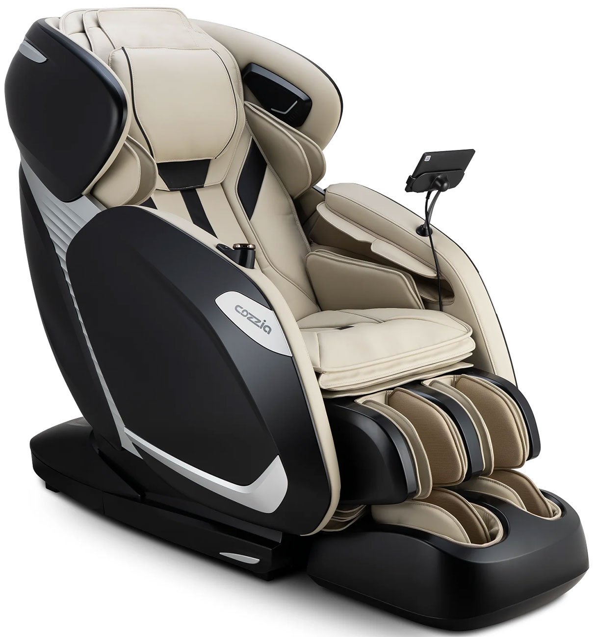 Cozzia Zen Duo Massage Chair in Ivory | Black - CZ-650-3029