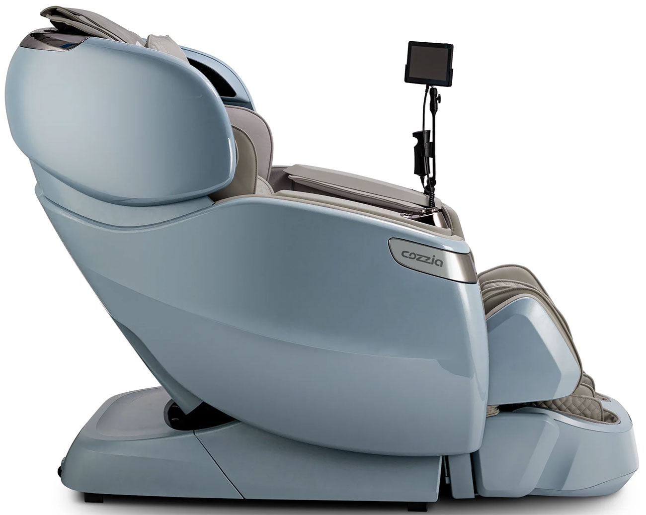 Cozzia Qi XE Pro Duo Massage Chair in Silver/Light Blue