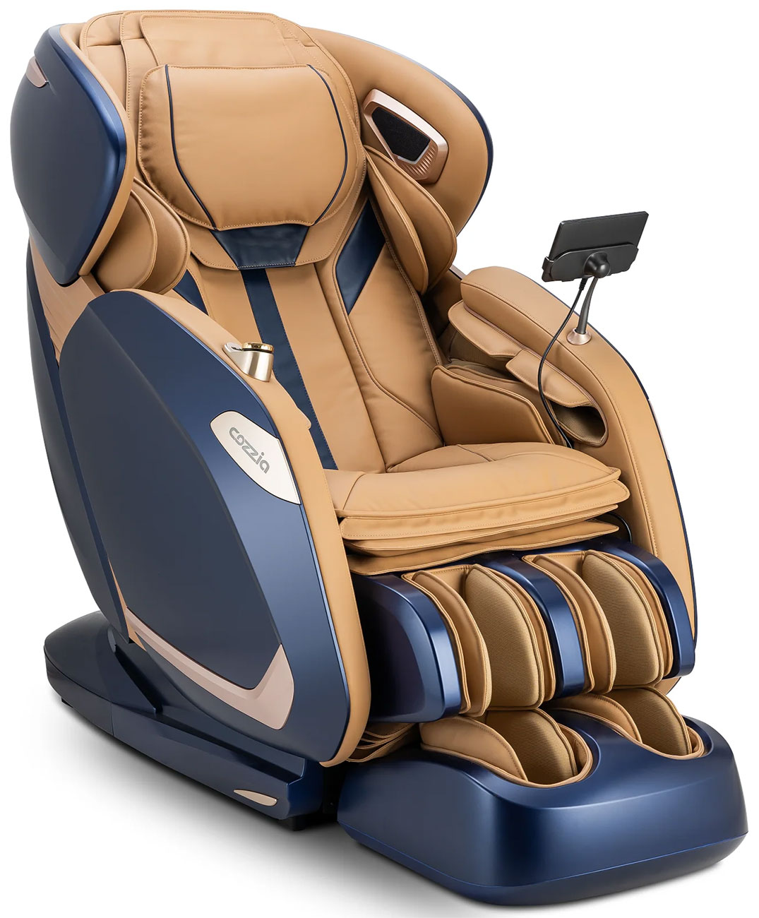 Cozzia Zen Duo Massage Chair in Champagne | Navy