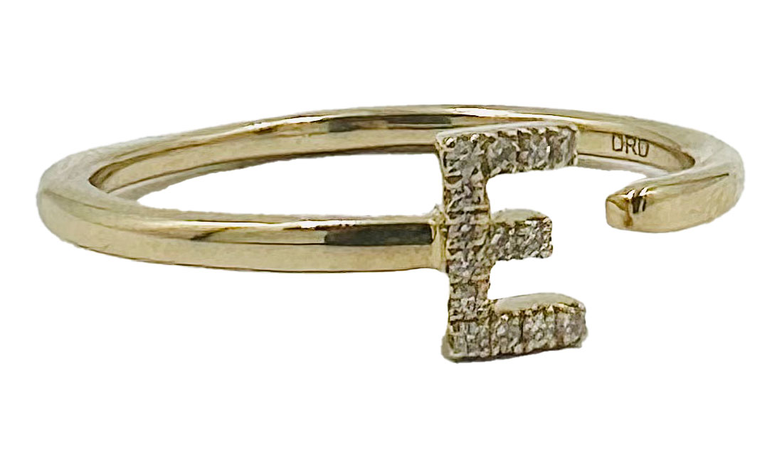 Dana Rebecca Designs DRD Single Initial E Ring Size 65 in 14K Yellow Gold 795$