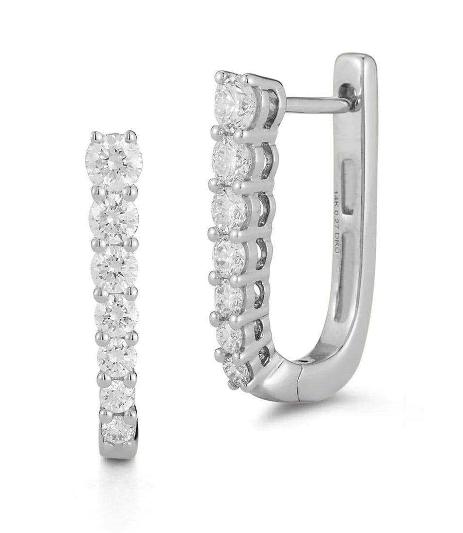 Dana Rebecca Designs Ava Bea Graduating U Hoops in 14K White Gold