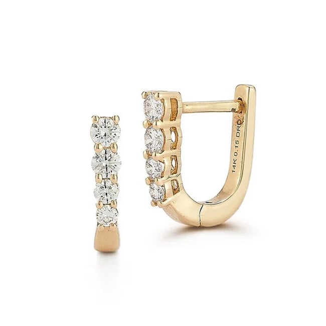 Dana Rebecca Designs Ava Bea Mini Graduating U Hoops in 14K Yellow Gold 1935$