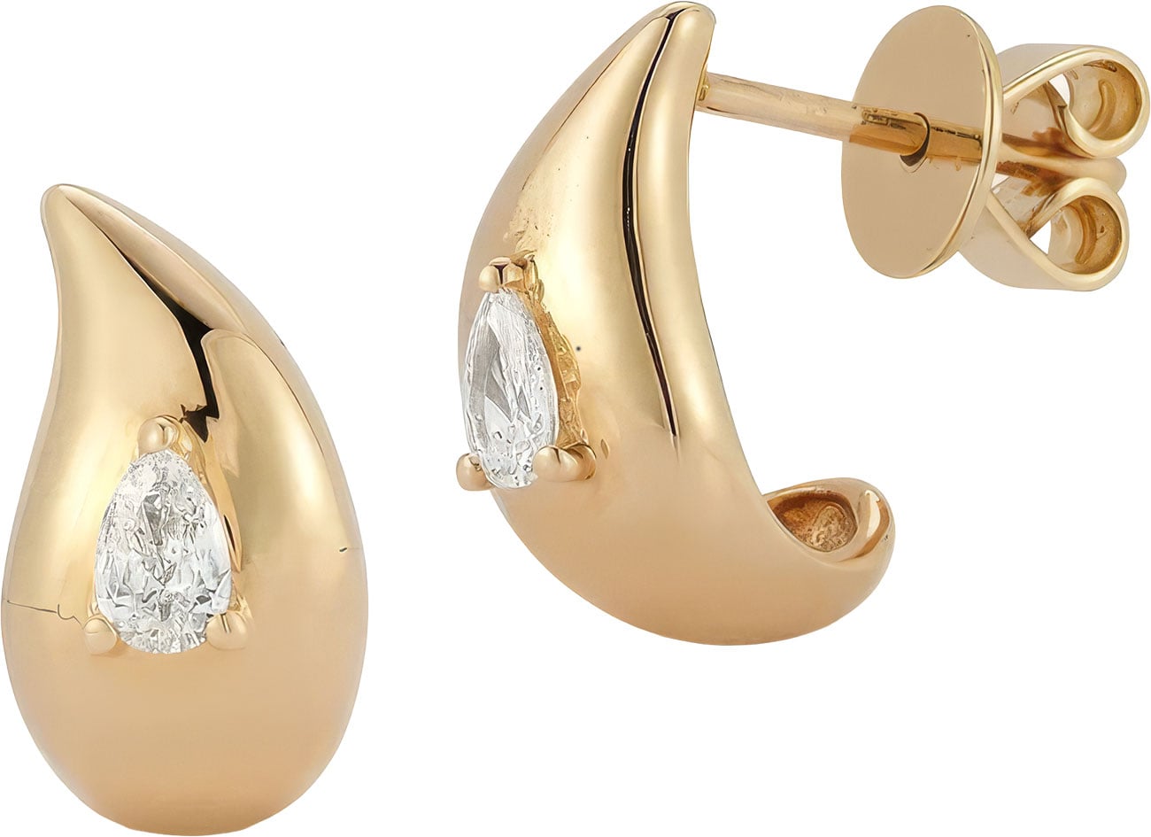 Dana Rebecca Designs Taylor Elaine Teardrop Huggies in 14K Yellow Gold