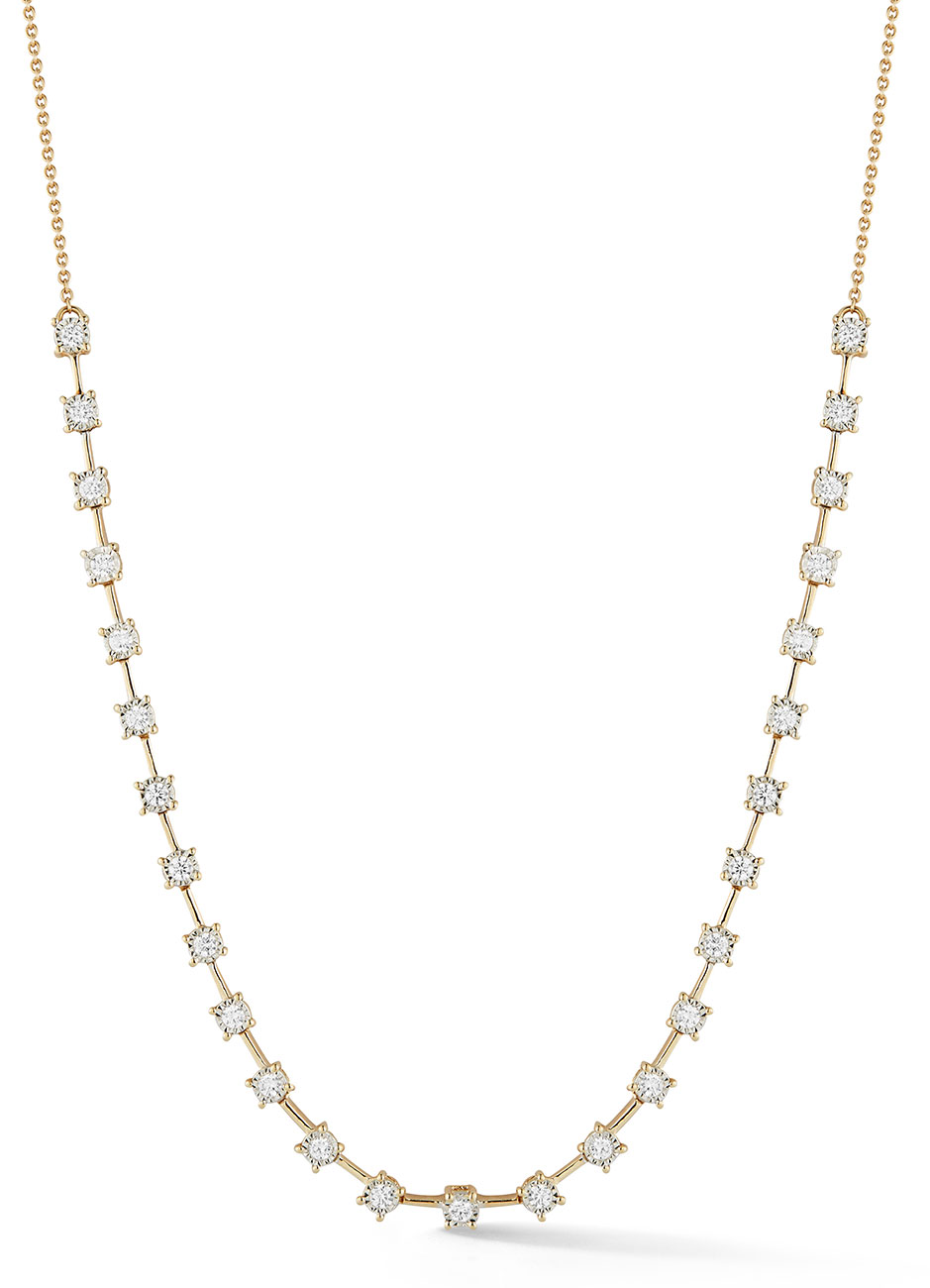 Dana Rebecca Designs Ava Bea Interval Tennis Necklace 14 - 16 in 14K Yellow Gold 3300$
