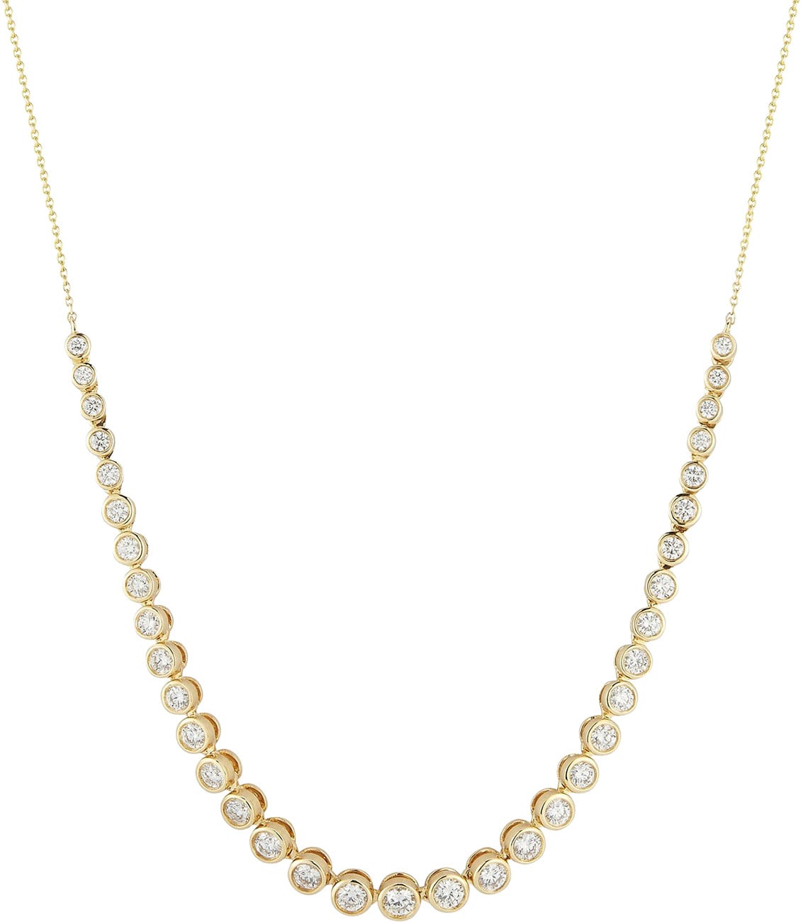 Dana Rebecca Designs Lulu Jack Graduating Bezel Tennis Necklace in 14K Yellow Gold