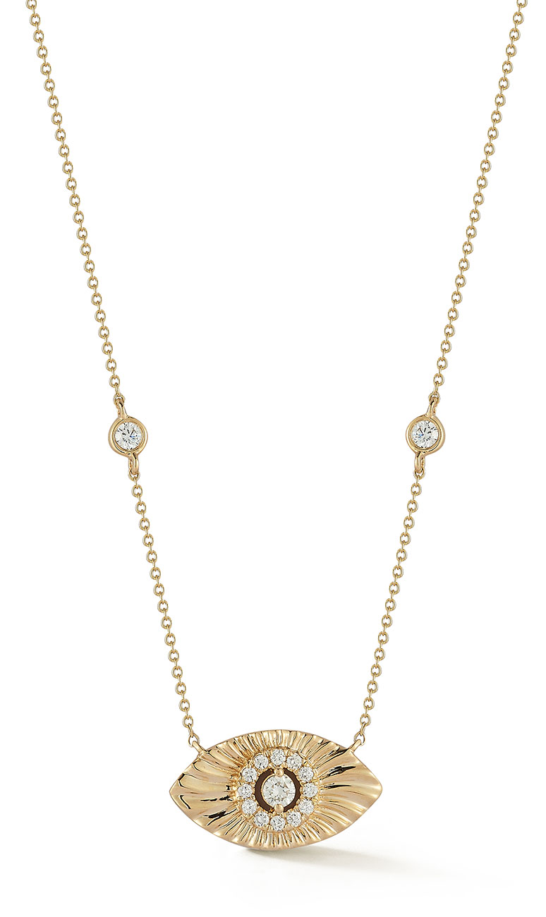 Dana Rebecca Designs Teddi Paige Bezel Evil Eye Necklace 16