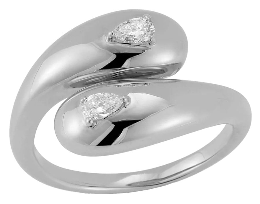 Dana Rebecca Designs Taylor Elaine Bypass Ring Size 65 - in 14K White Gold 1895$