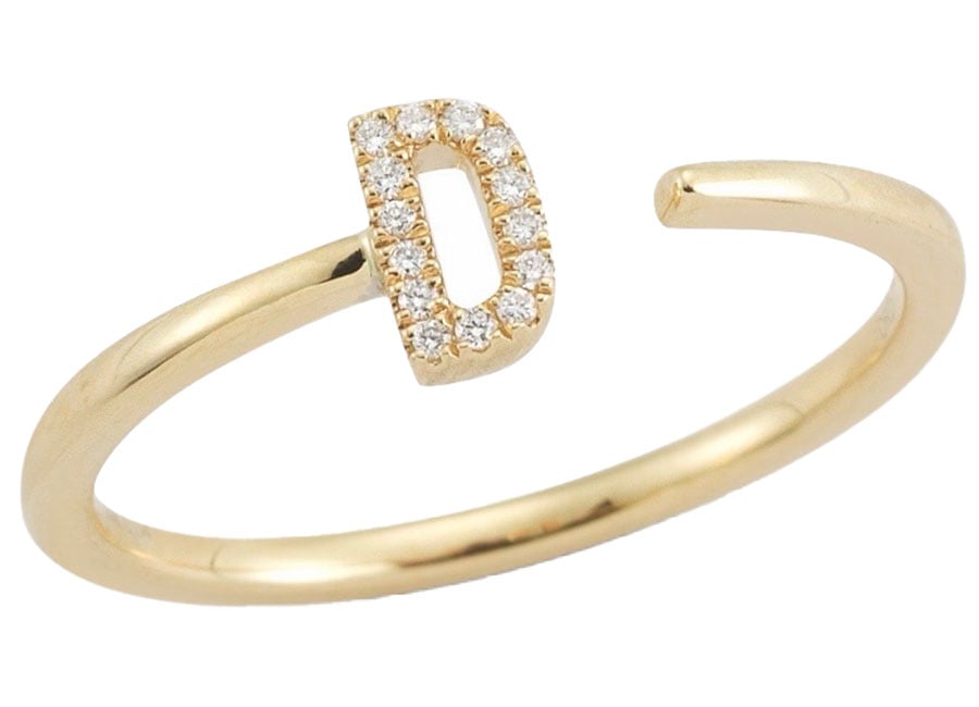 Dana Rebecca Designs DRD Single Initial 'D' Ring, Size 6.5 in 14K Yellow Gold