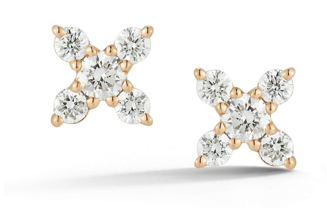 Dana Rebecca Designs Ava Bea X Studs in 14K Yellow Gold