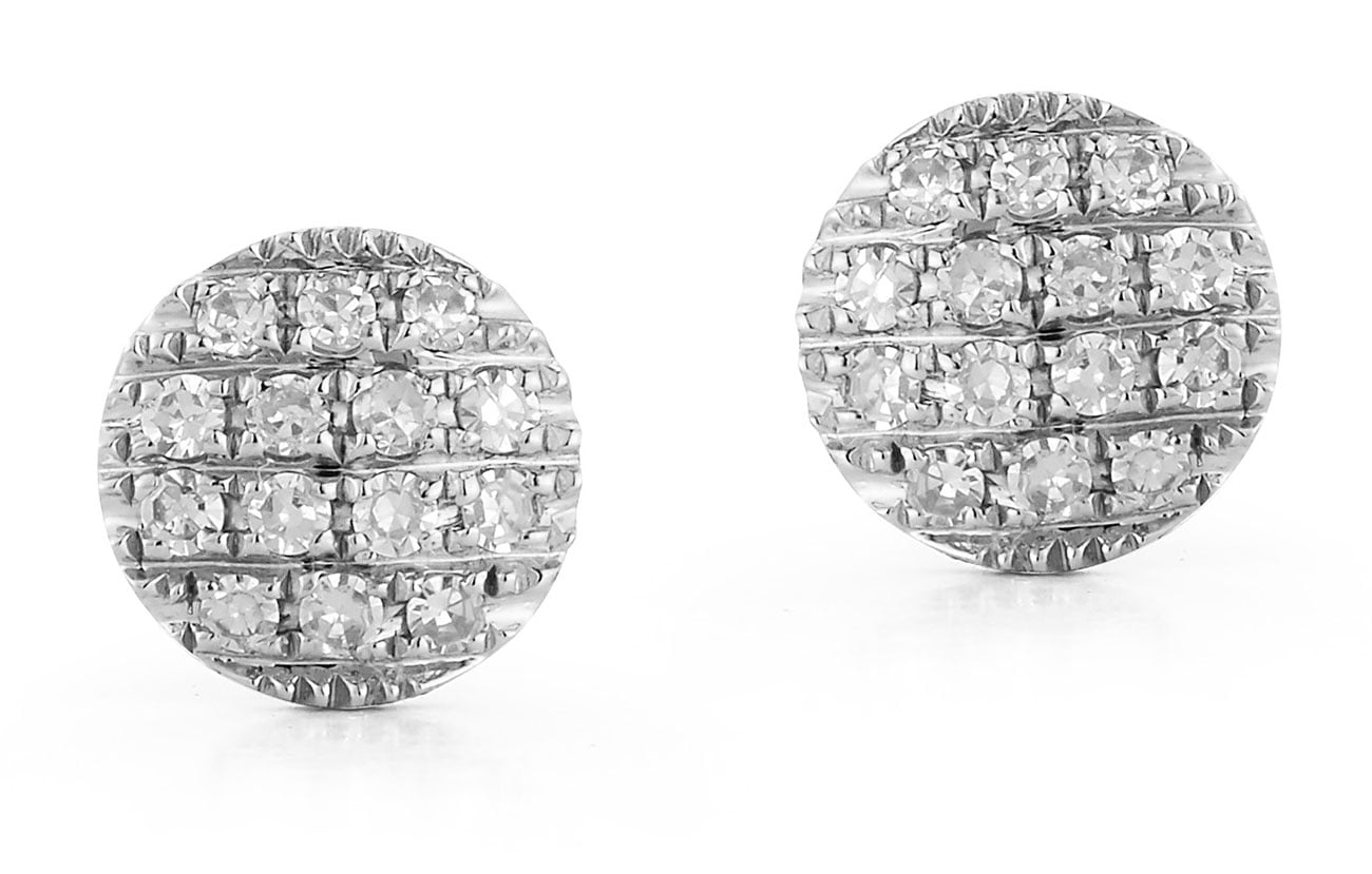 Dana Rebecca Designs Lauren Joy Mini Disc Studs in 14K White Gold