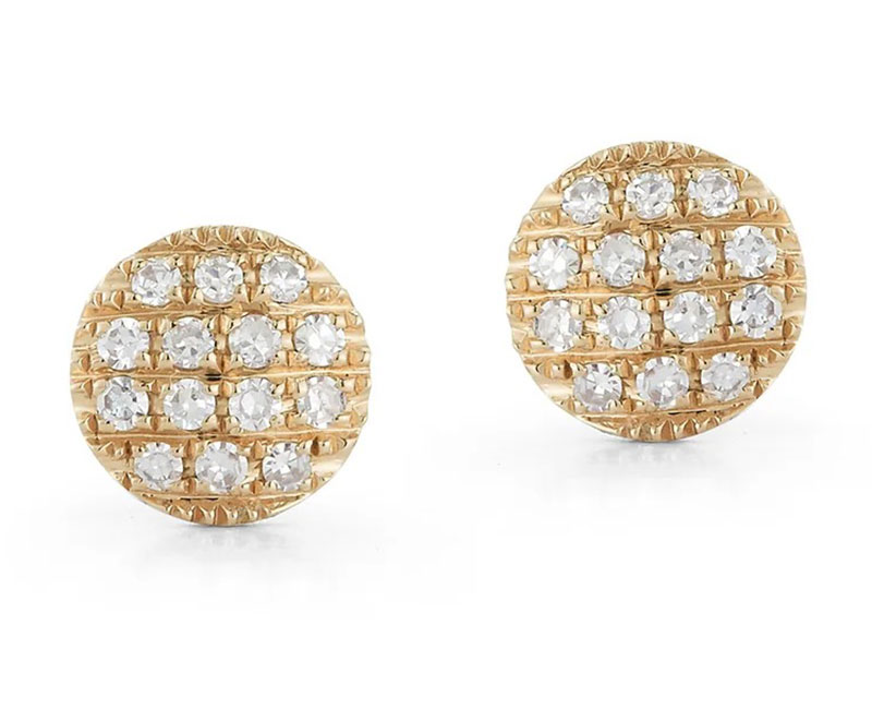 Dana Rebecca Designs Lauren Joy Mini Disc Studs in 14K Yellow Gold 880$