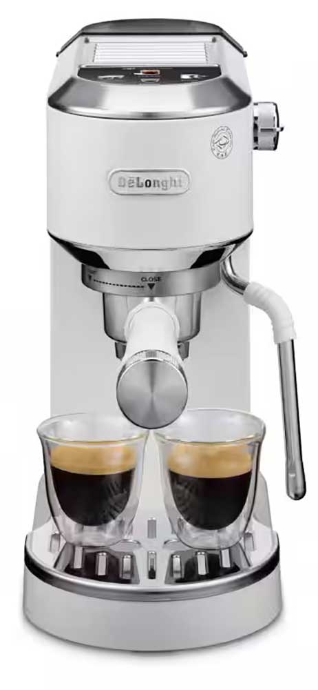 DeLonghi Dedica Duo Espresso Machine in White - EC890WI | Abt