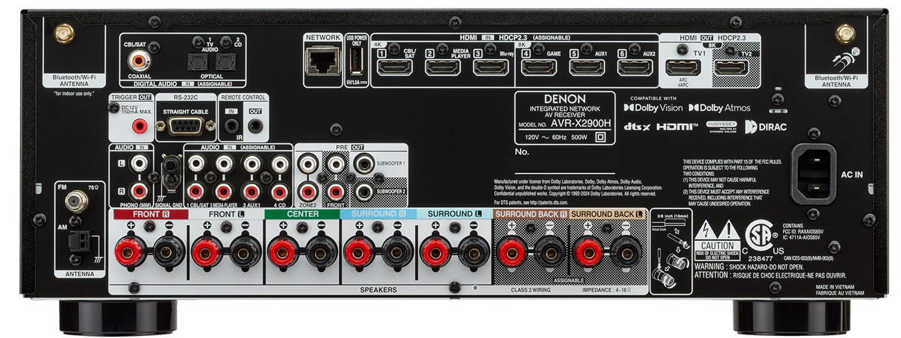 Denon 7.2-Channel 8K A/V Receiver - AVRX2900H | Abt Electronics