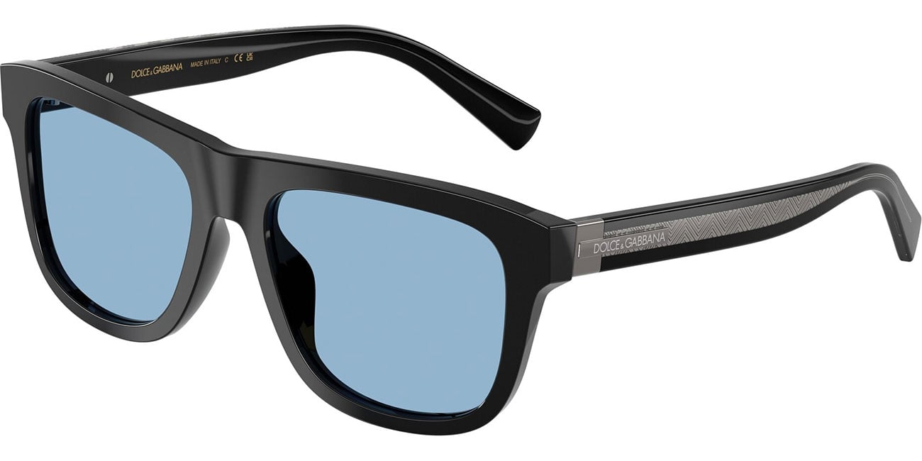 Dolce & Gabbana Sunglasses 55mm in Black with Light Blue Lenses