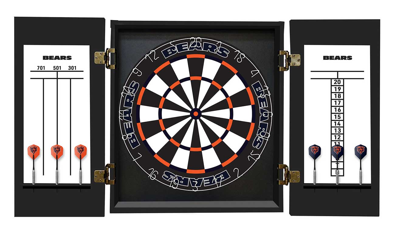Imperial Chicago Bears Fans Choice Dartboard Cabinet