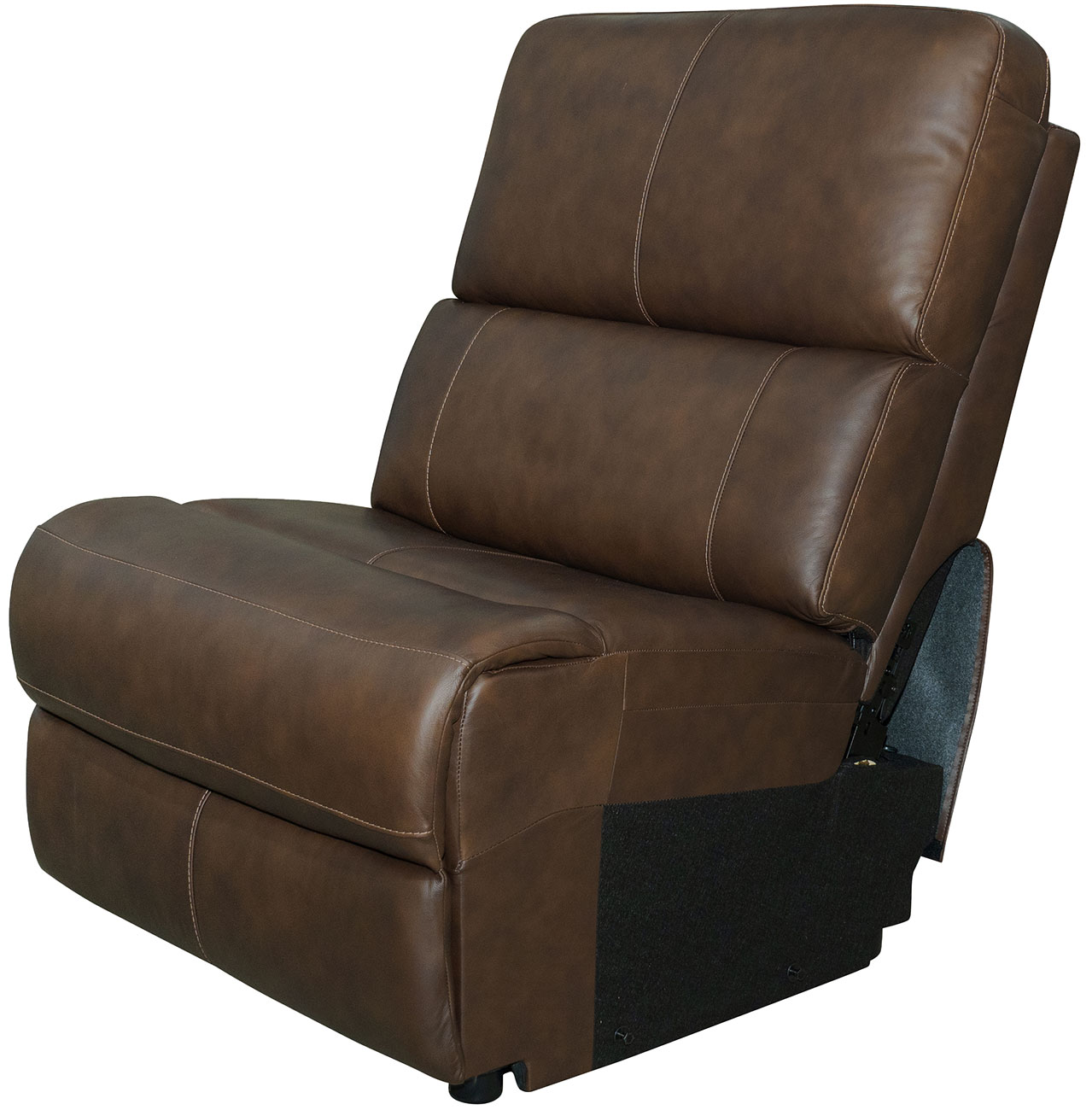 Flexsteel Henry Armless Chair in Burnt Umber Leather - 1041-19-946-71