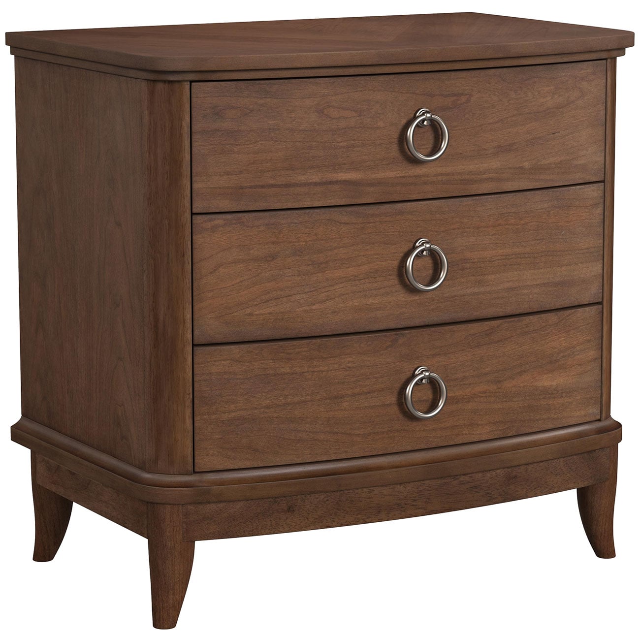 Bellevue Whiskey Brown 3 Drawer Nightstand with USB Charging