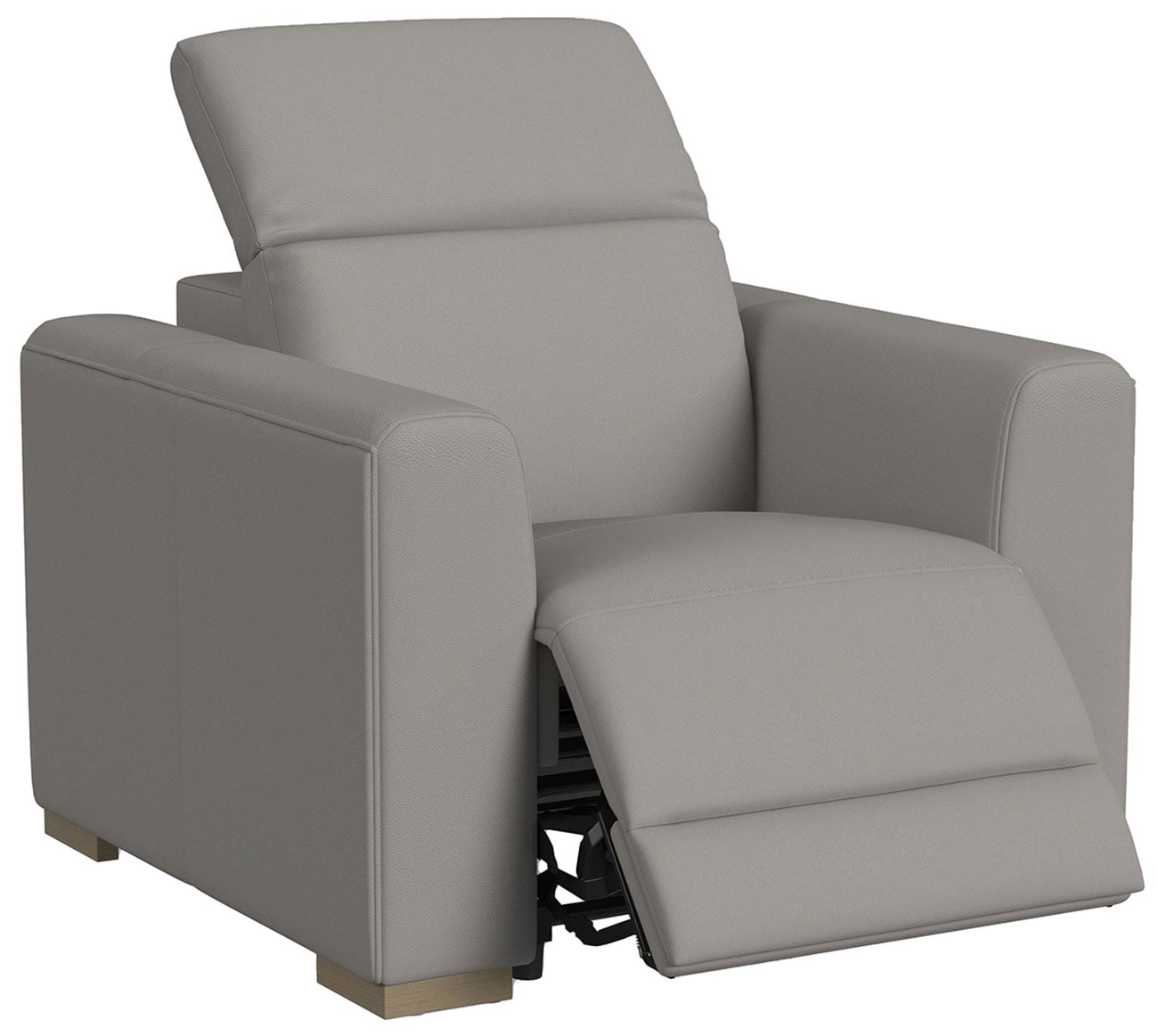 Flexsteel Aurora Power Recliner with Power Headrest in Ash Leather Finish