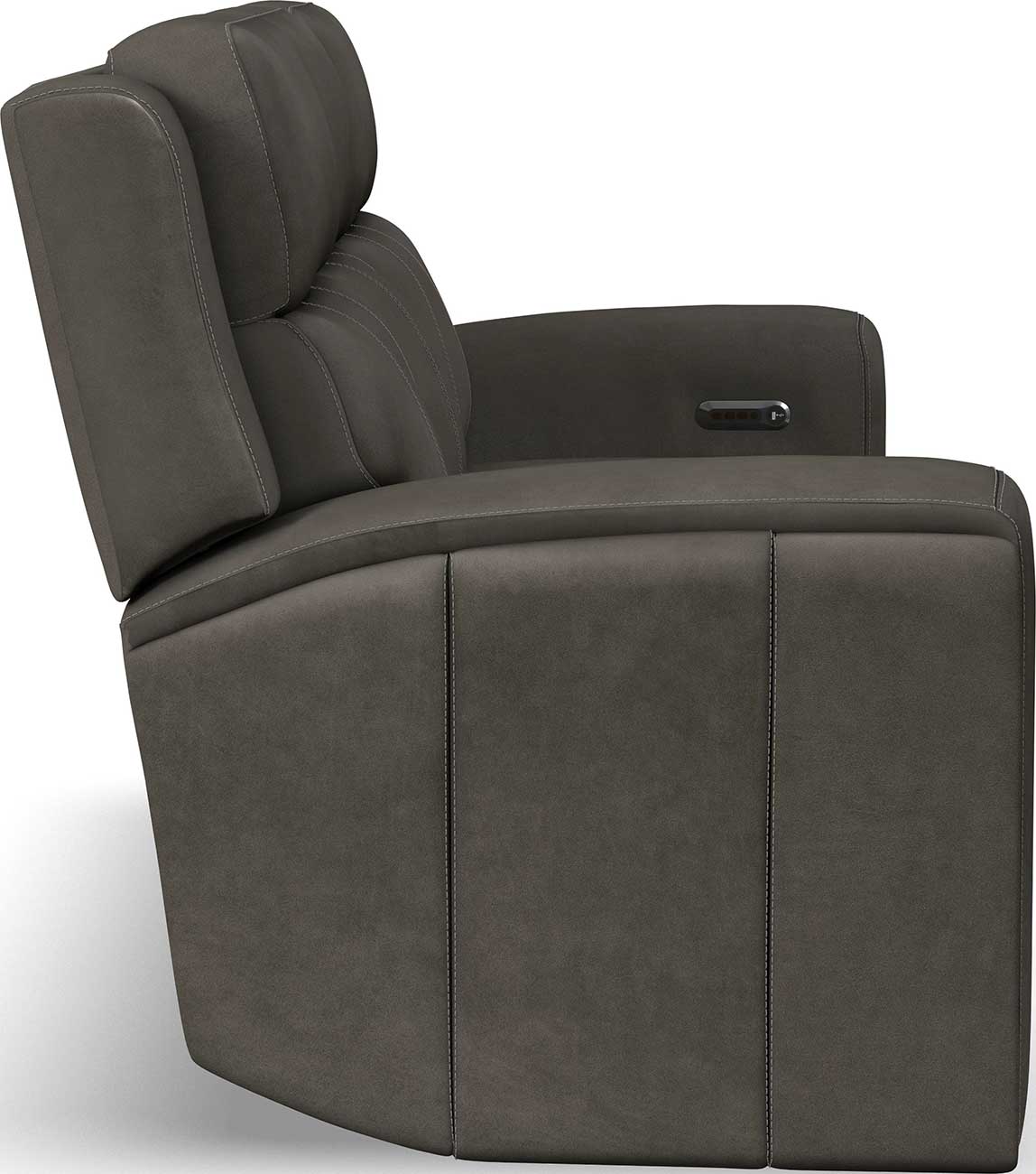 Flexsteel Wyatt Power Reclining Sofa w/PH, Gunmetal Leather