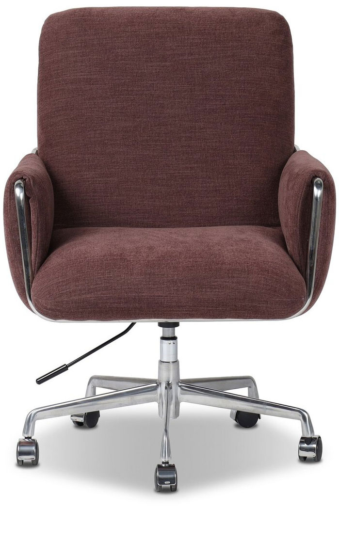 Four Hands Lowback Desk Chair in Laughlin Plum Fabric - 247899-005