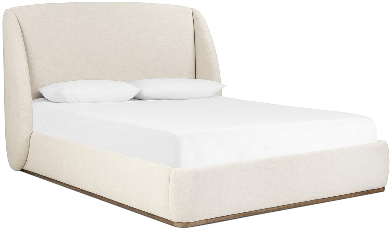 Helen Modern Classic Beige Performance Wingback Bed - King