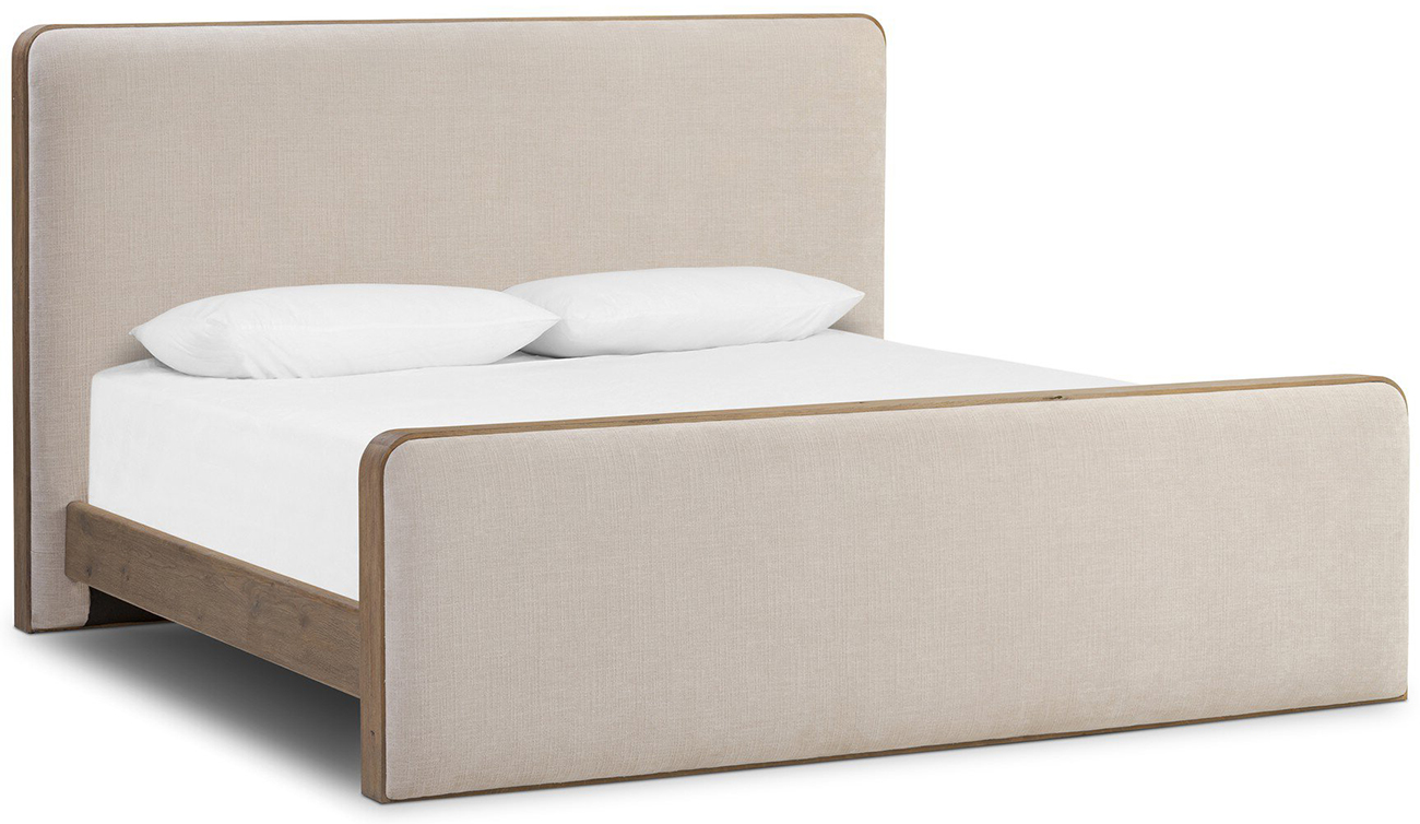 Four Hands Pierce Bed - King - in Holland Sand Fabric