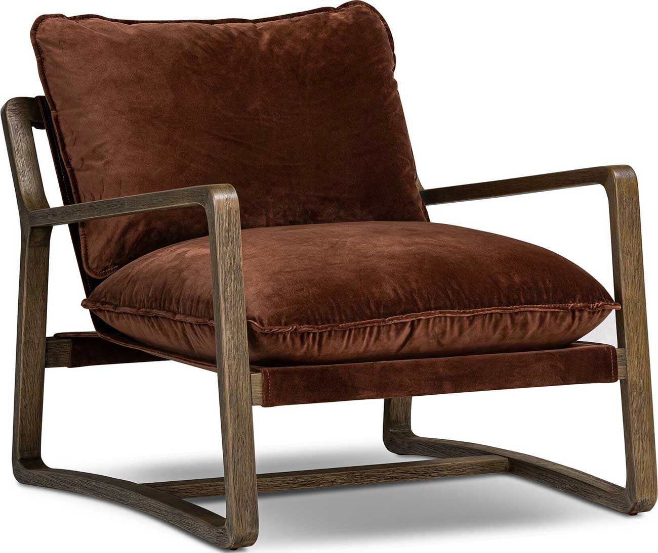 Ailyn Rustic Lodge Brown Velvet Performance Occasional Arm Chair