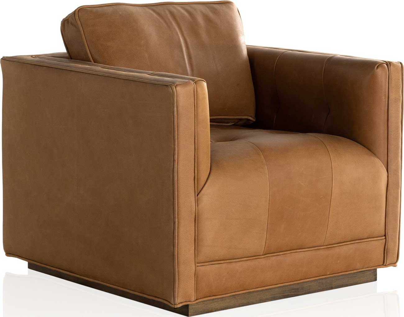 Photos - Chair Four Hands Four Hands Kiera Swivel  in Palermo Cognac Leather 106065-014