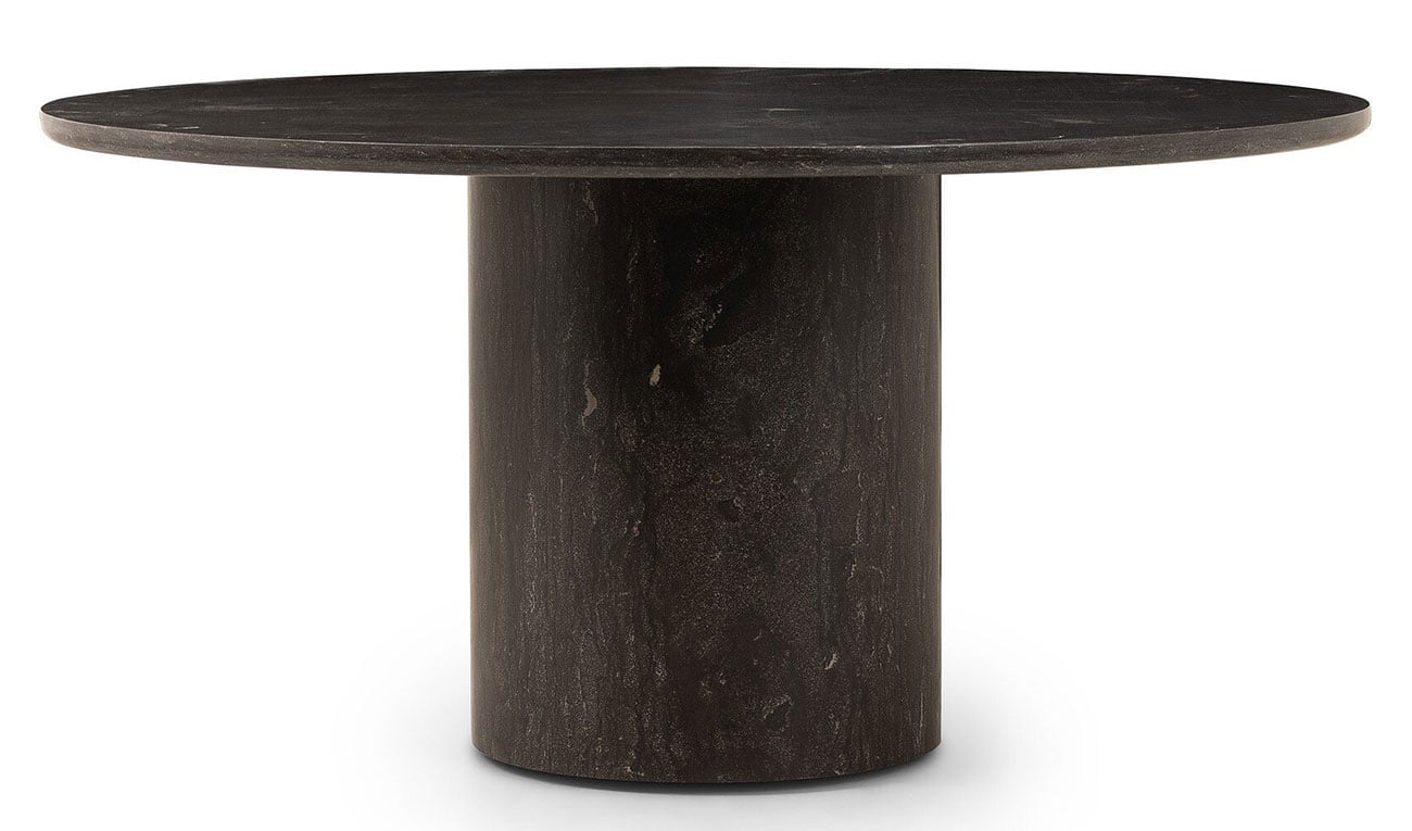 Diya Modern Classic Bluestone Round Pedestal Dining Table - 60"