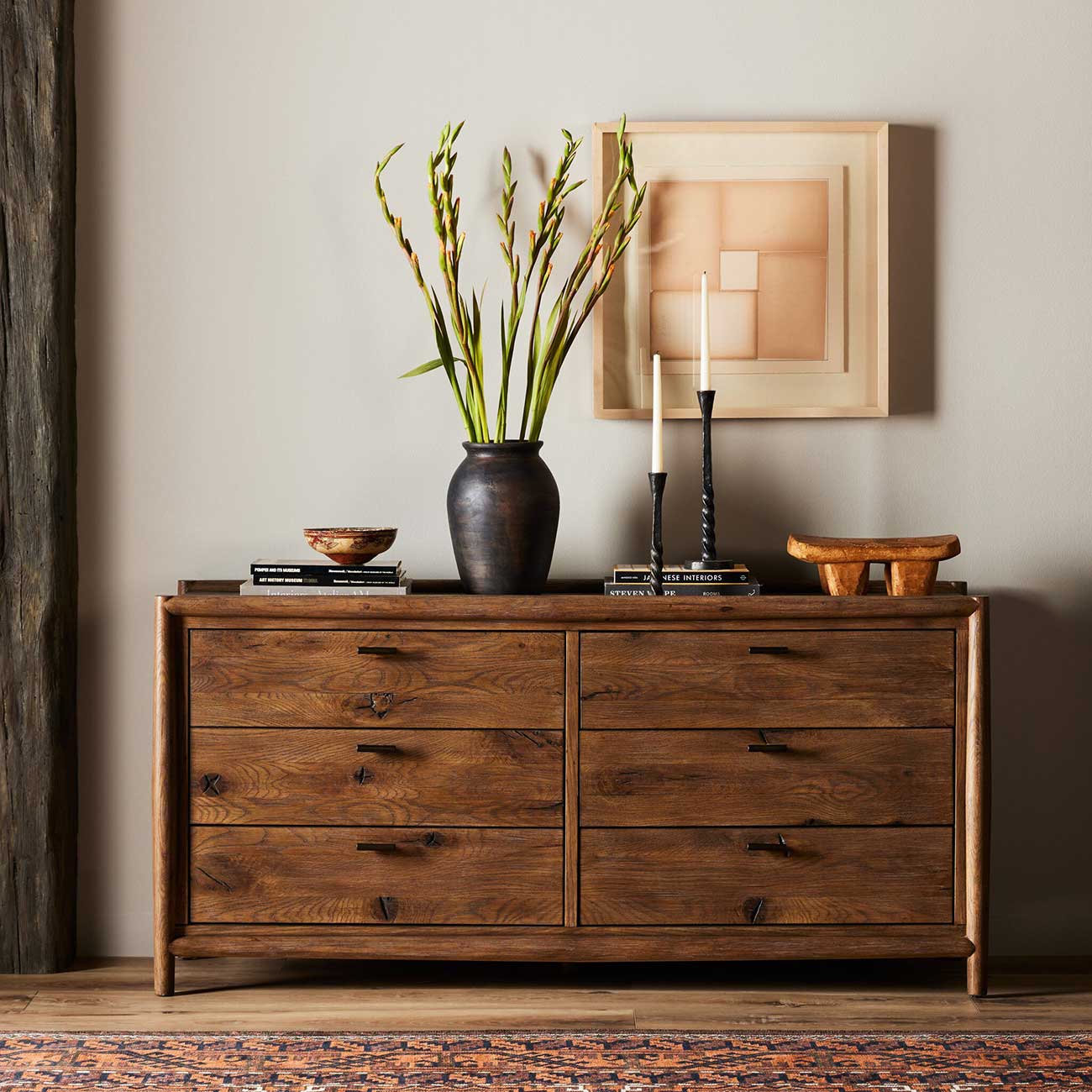 four hands dresser Paden 6 Drawer Dresser, Seasoned Brown by Four Hands  High Fashion Home