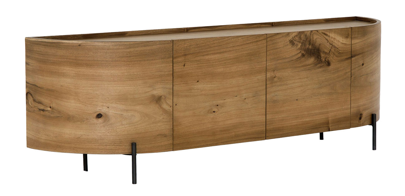 Wesson Lunas Wood Gold Guanacaste Bronzed Iron Console Table