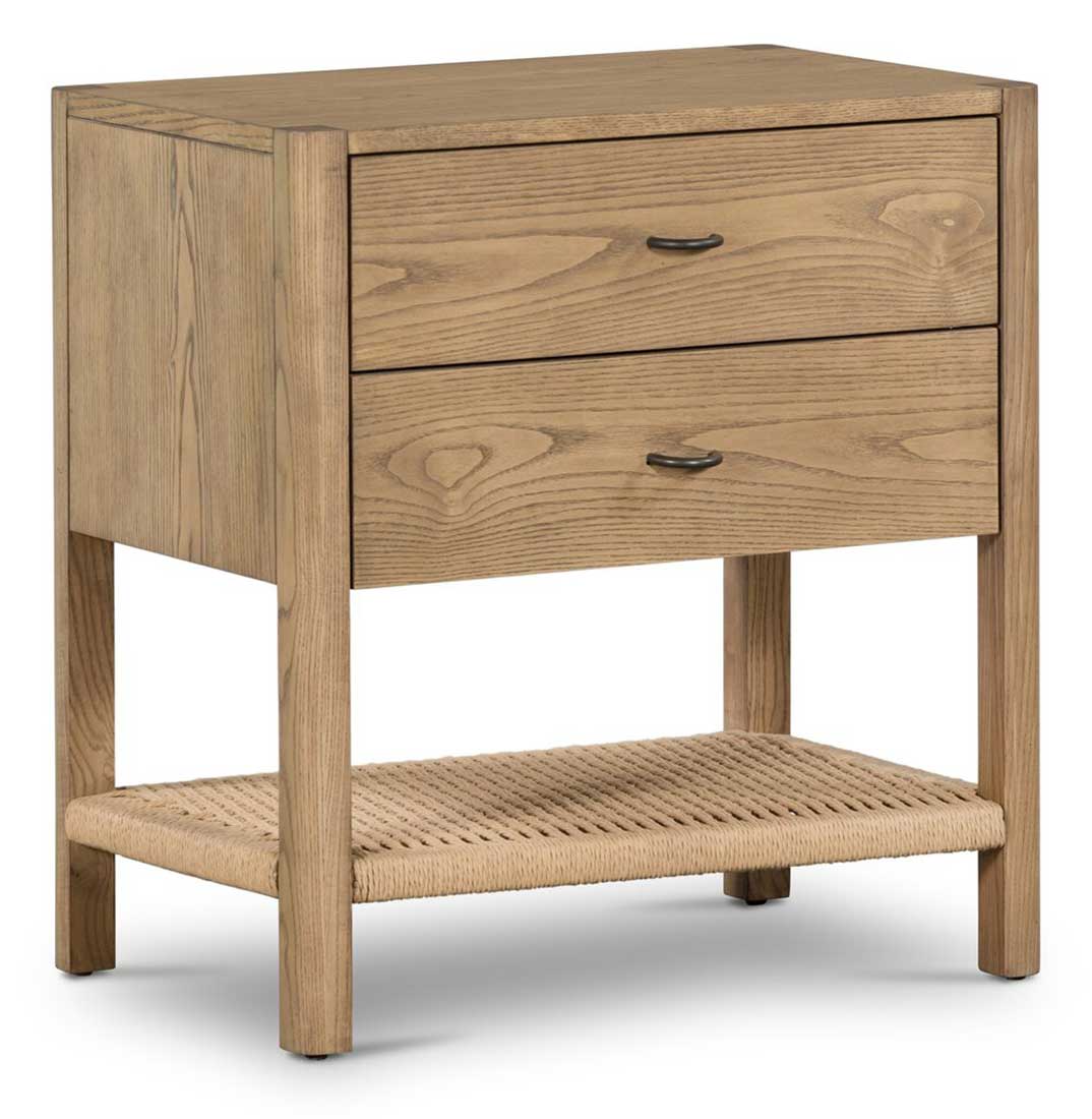 Four Hands Zuma Nightstand with 2 Drawers in Dune Ash Veneer