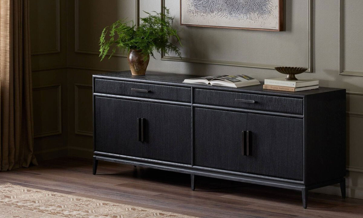 Four Hands Rosenell Sideboard in Black Oak Veneer - 249485-002
