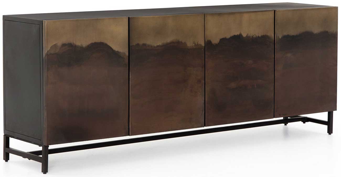 Element Stormy 82" Distressed Ombre Aged Brown Sideboard