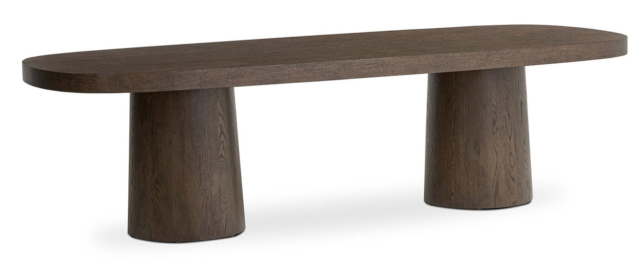 Amaryllis Rustic Lodge Brown Oak Oval Dining Table - 108"