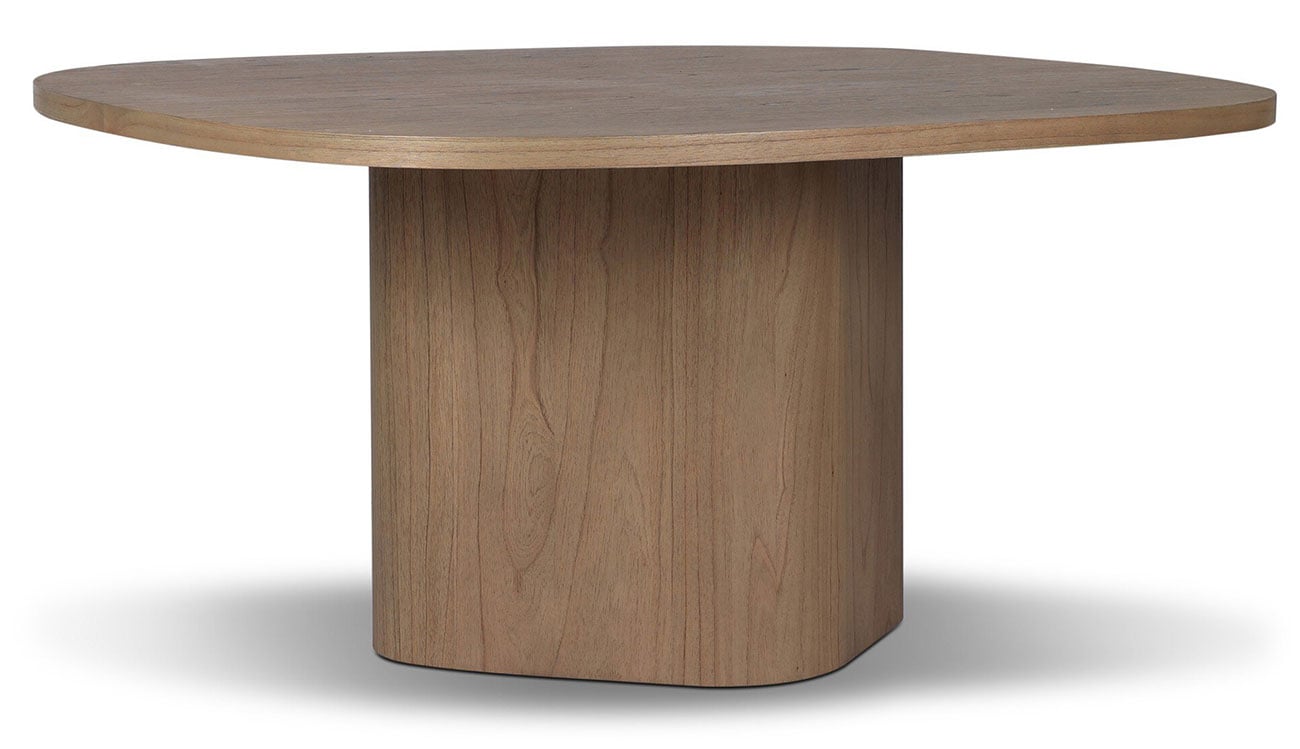 Valli Modern Classic Brown Wood Square Pedestal Dining Table - 60"
