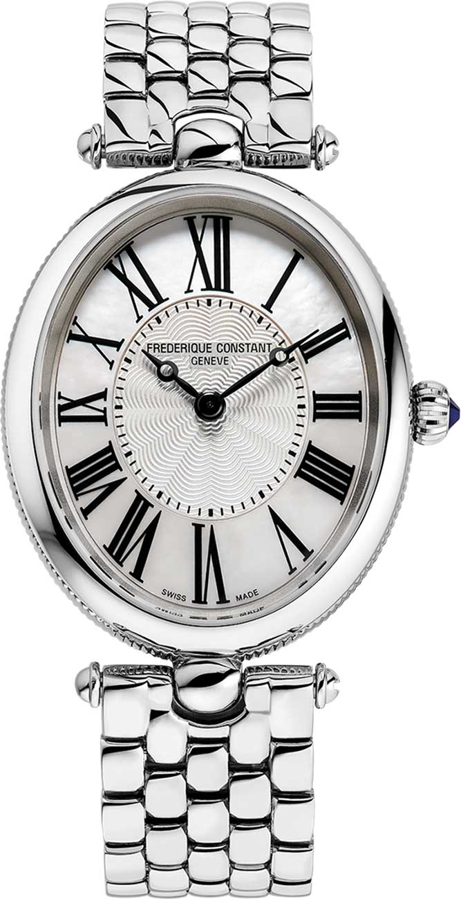 Frederique Constant Women's Swiss Art Deco Stainless Steel Bracelet Watch 30x25mm - Stainless Steel