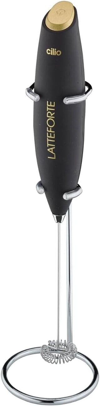Frieling Cilio Letteforte Milk Frother With Stainless Steel Stand in Matte Black