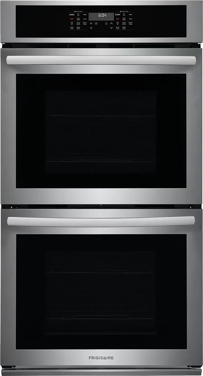 Frigidaire FCWD2730AS 27 inch Double Wall Oven with 7.6 cu. ft. Capacity, Air Fry, 30-Minute Steam Clean and Convection Bake (Stainless Steel)